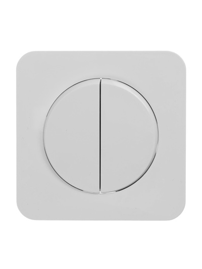 Выключатель проходной, серия Circular, 10 А, двухклавишный, скрытый монтаж, белый