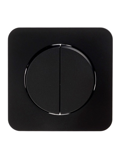 Выключатель проходной, серия Circular, 10 А, двухклавишный, скрытый монтаж, чёрный
