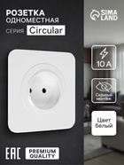 Розетка одноместная, серия Circular, 10 А, скрытый монтаж, без заземления, белая - Фото 1