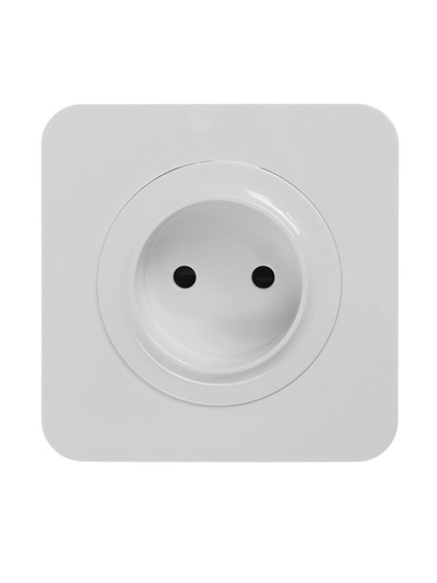 Розетка одноместная, серия Circular, 10 А, скрытый монтаж, без заземления, белая