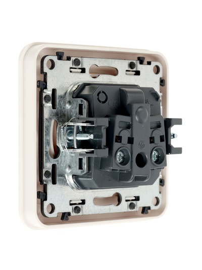 Розетка одноместная, серия Circular, 10 А, скрытый монтаж, без заземления, белая