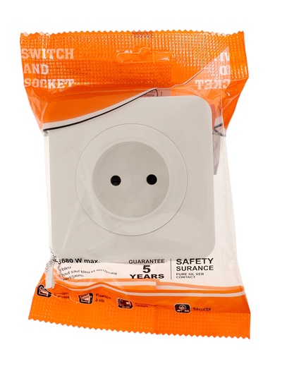 Розетка одноместная, серия Circular, 10 А, скрытый монтаж, без заземления, белая