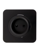 Розетка одноместная, серия Circular, 10 А, скрытый монтаж, без заземления, чёрная - Фото 4