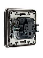 Розетка одноместная, серия Circular, 10 А, скрытый монтаж, без заземления, чёрная - Фото 5