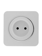 Розетка одноместная, серия Circular, 10 А, скрытый монтаж, без заземления, серебристая рамка, белая - Фото 4