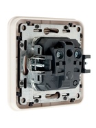 Розетка одноместная, серия Circular, 10 А, скрытый монтаж, без заземления, серебристая рамка, белая - Фото 5