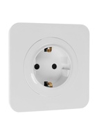 Розетка одноместная, серия Circular, 16 А, скрытый монтаж, с заземлением, белая - Фото 2