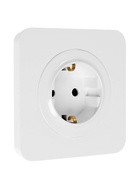 Розетка одноместная, серия Circular, 16 А, скрытый монтаж, с заземлением, белая - Фото 3