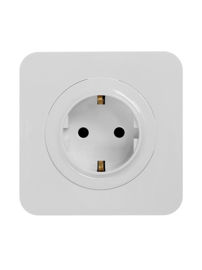 Розетка одноместная, серия Circular, 16 А, скрытый монтаж, с заземлением, белая