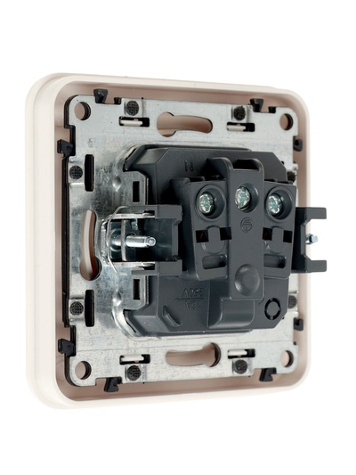 Розетка одноместная, серия Circular, 16 А, скрытый монтаж, с заземлением, белая