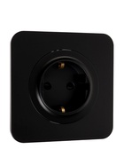 Розетка одноместная, серия Circular, 16 А, скрытый монтаж, с заземлением, чёрная - Фото 2