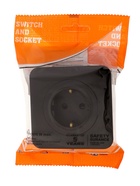 Розетка одноместная, серия Circular, 16 А, скрытый монтаж, с заземлением, чёрная - Фото 6