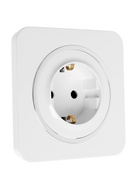 Розетка одноместная, серия Circular, 16 А, скрытый монтаж, с заземлением, серебристая рамка, белая - Фото 3