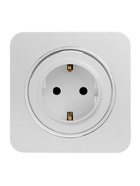 Розетка одноместная, серия Circular, 16 А, скрытый монтаж, с заземлением, серебристая рамка, белая - Фото 4