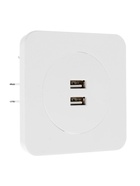 Розетка с 2 USB-A разъёмами, 2.1 А, 5 В, серия Circular, скрытый монтаж, белая - Фото 2