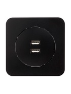 Розетка с 2 USB-A разъёмами, 2.1 А, 5 В, серия Circular, скрытый монтаж, чёрная - Фото 3