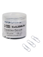 Скрепки 28 мм белые в пластиковой тубе 150 штук, TOP Calligrata - Фото 2