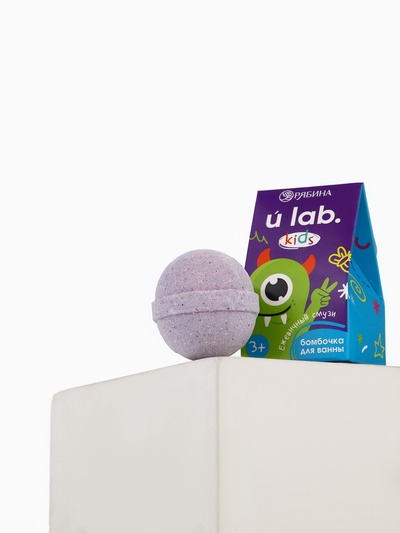 Детский бурлящий шар «Монстрики», аромат ежевичный смузи 40 г, URAL LAB