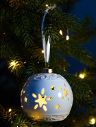 Ёлочный шар с подсветкой «Звёздочки», 10×8.8×8.8 см, 1 LED, керамика, от батареек LR44×3, керамика, свечение тёплое белое - Фото 4