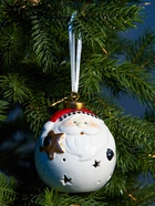 Ёлочный шар с подсветкой «Дед Мороз», 10×8.6×8.6 см, 1 LED, керамика, от батареек LR44×3, керамика, свечение тёплое белое - Фото 5