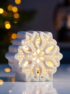 Светодиодная фигура «Снежинка», 9×4.4×8.8 см, 1 LED, керамика, от батареек LR44×3, тёплый белый свет - Фото 1