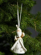 Светодиодная подвеска «Дед Мороз в белом», 10.8×6.4×5 см, 1 LED, от батареек LR44×3, свечение тёплое белое - Фото 5