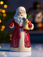 Светодиодная фигура «Дед Мороз», 13.2×7.1×6 см, 1 LED, керамика, от батареек LR44×3, тёплый белый свет - Фото 2
