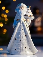 Светодиодная фигура «Дед Мороз в тулупе», 15.7×7.4×5.8 см, 1 LED, керамика, от батареек LR44×3, тёплый белый свет - Фото 2