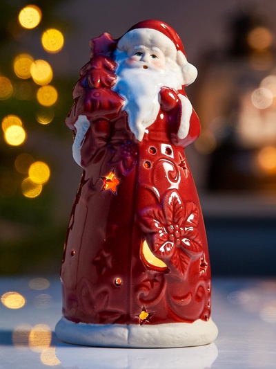 Светодиодная фигура «Дед Мороз», 13.8×6.8×7.5 см, 1 LED, керамика, от батареек LR44×3, тёплый белый свет