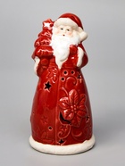 Светодиодная фигура «Дед Мороз», 13.8×6.8×7.5 см, 1 LED, керамика, от батареек LR44×3, тёплый белый свет - Фото 3