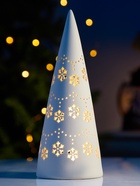 Светодиодная фигура «Ёлка со снежинками», 22×9×9 см, 1 LED, керамика, от батареек LR44×3, тёплый белый свет - Фото 1