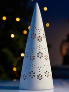 Светодиодная фигура «Ёлка со снежинками», 22×9×9 см, 1 LED, керамика, от батареек LR44×3, тёплый белый свет - Фото 2