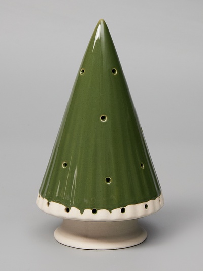 Светодиодная фигура «Ёлочка зелёная», 16.7×9.7×9.7 см, 1 LED, керамика, от батареек LR44×3, тёплый белый свет