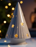 Светодиодная фигура «Ёлочка бежевая», 16.7×9.7×9.7 см, 1 LED, керамика, от батареек LR44×3, тёплый белый свет - Фото 1