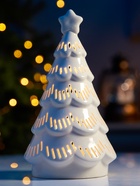 Светодиодная фигура «Ёлочка ажурная», 19.8×10.8×10.8 см, 1 LED, керамика, от батареек LR44×3, тёплый белый свет - Фото 1