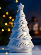 Светодиодная фигура «Ёлочка ажурная», 19.8×10.8×10.8 см, 1 LED, керамика, от батареек LR44×3, тёплый белый свет - Фото 2