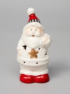 Светодиодная фигура «Дед мороз в свитере», 13.8×6×7 см, 1 LED, керамика, от батареек LR44×3, тёплый белый свет - Фото 3