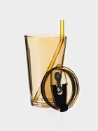 Стакан Доляна «Хеппи», 500 мл, 9×18.5 см, с крышкой и трубочкой, стекло, жёлтый - Фото 2