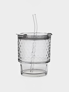 Стакан «Сота», 350 мл, 8.9×15.5 см, с крышкой и трубочкой, стекло, прозрачный - Фото 1