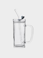 Стакан «Лайн», 360 мл, 18×9.5 см, с крышкой и трубочкой, стекло, прозрачный - Фото 2