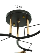 Люстра «Аделла» 3хЕ27 40 Вт чёрно-золотой 60×60×26 см BayerLux - фото 34770173