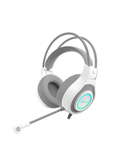 УЦЕНКА Наушники Xtrike Me GH-515W,игровые,полноразмер.подсвет.mic,USB+2х3.5 мм,2 м,белые