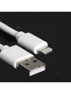 УЦЕНКА Кабель Windigo, Lightning - USB, 2 А, зарядка + передача данных, TPE оплетка,1 м, белый - Фото 4