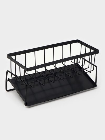 Подставка для мыла и губки со сливом Stölz, чёрная