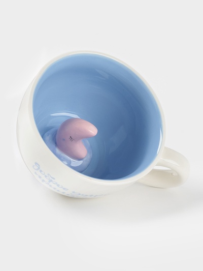 Кружка Доляна «Луна», 475 мл, керамика, белая, голубая