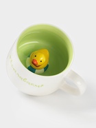 Кружка Доляна «Утёнок», 360 мл, керамика, с фигуркой, белая, зелёная - Фото 3