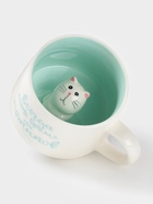 Кружка Доляна «Котик», 360 мл, керамика, белая, бирюзовая - Фото 3