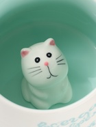 Кружка Доляна «Котик», 360 мл, керамика, белая, бирюзовая - Фото 4