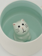 Кружка Доляна «Котик», 360 мл, керамика, белая, бирюзовая - Фото 5