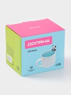 Кружка Доляна «Пандочка», 400 мл, керамика, с фигуркой, белая, бирюзовая - Фото 6